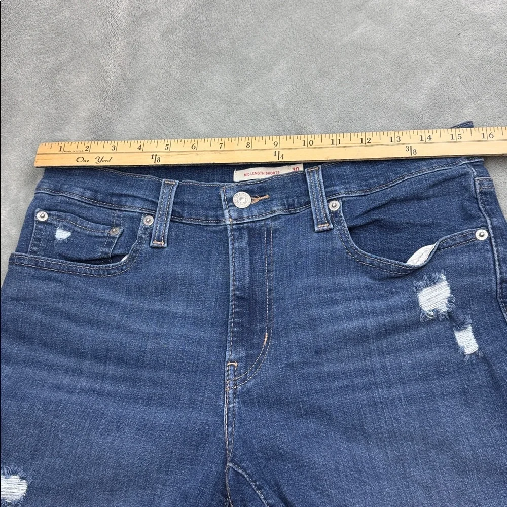 Levi's Distressed Mid Length Jean Shorts 30